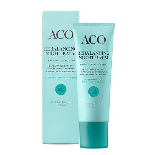 Aco face pure glow rebalancing night balm parfymerad nattkräm 50 ml